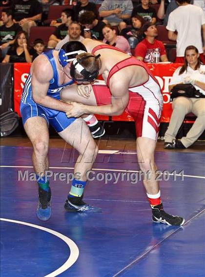 Thumbnail 1 in CIF State Boys Wrestling Championships (Round 2 - 145-285 lbs) photogallery.