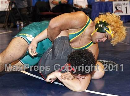 Thumbnail 1 in CIF State Boys Wrestling Championships (Round 2 - 145-285 lbs) photogallery.