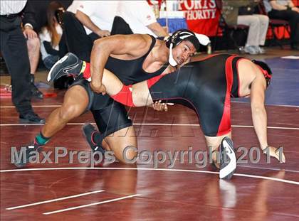 Thumbnail 3 in CIF State Boys Wrestling Championships (Round 2 - 145-285 lbs) photogallery.