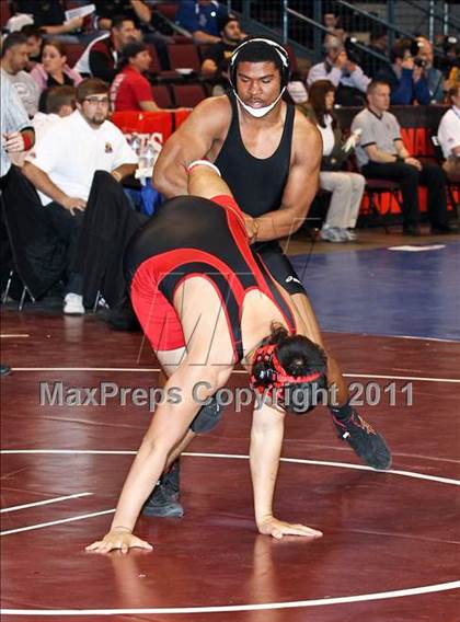 Thumbnail 2 in CIF State Boys Wrestling Championships (Round 2 - 145-285 lbs) photogallery.
