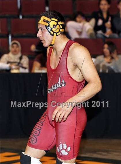 Thumbnail 1 in CIF State Boys Wrestling Championships (Round 2 - 145-285 lbs) photogallery.