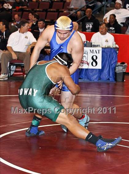 Thumbnail 1 in CIF State Boys Wrestling Championships (Round 2 - 145-285 lbs) photogallery.