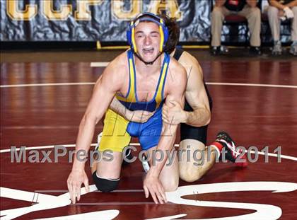 Thumbnail 1 in CIF State Boys Wrestling Championships (Round 2 - 145-285 lbs) photogallery.