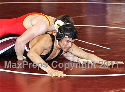 Thumbnail 1 in CIF State Boys Wrestling Championships (Round 2 - 145-285 lbs) photogallery.
