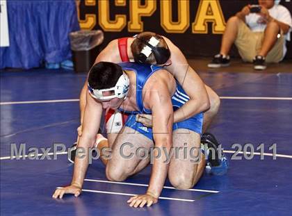 Thumbnail 3 in CIF State Boys Wrestling Championships (Round 2 - 145-285 lbs) photogallery.