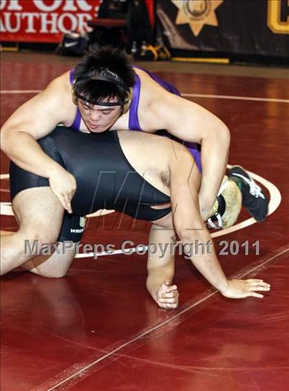 Thumbnail 1 in CIF State Boys Wrestling Championships (Round 2 - 145-285 lbs) photogallery.