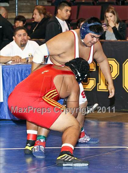 Thumbnail 1 in CIF State Boys Wrestling Championships (Round 2 - 145-285 lbs) photogallery.