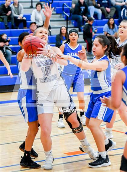 Thumbnail 2 in Rainier Christian vs. Yakama Nation Tribal (WIAA 1B Regional Playoff) photogallery.