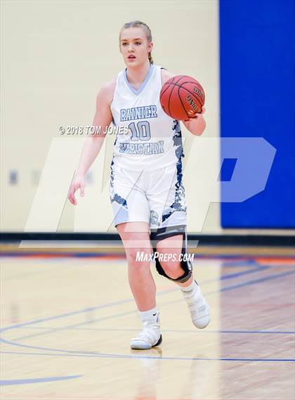 Thumbnail 2 in Rainier Christian vs. Yakama Nation Tribal (WIAA 1B Regional Playoff) photogallery.