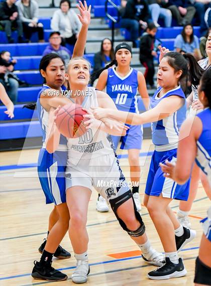 Thumbnail 1 in Rainier Christian vs. Yakama Nation Tribal (WIAA 1B Regional Playoff) photogallery.