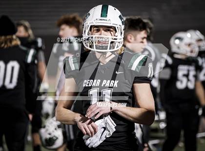 Thumbnail 1 in Cedar Park vs. Corpus Christi Veterans Memorial (UIL 5A Division I Semifinal) photogallery.