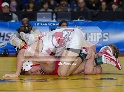 Thumbnail 3 in NYSPHSAA D1 Wrestling Championships (Finals 132 - 160 lbs) photogallery.