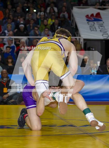 Thumbnail 1 in NYSPHSAA D1 Wrestling Championships (Finals 132 - 160 lbs) photogallery.