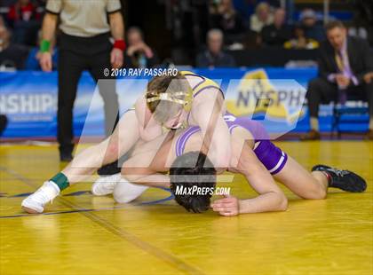 Thumbnail 1 in NYSPHSAA D1 Wrestling Championships (Finals 132 - 160 lbs) photogallery.