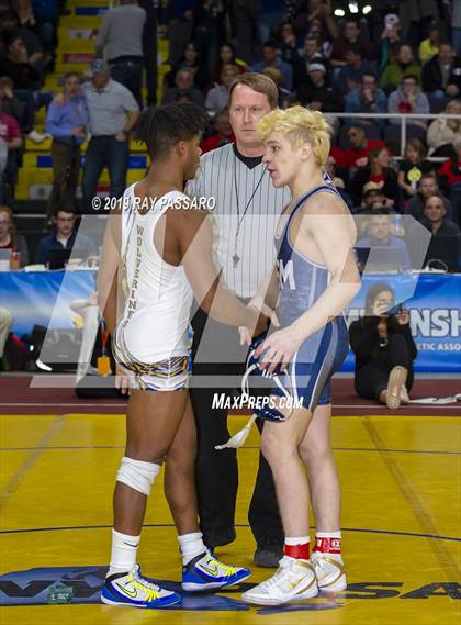 Thumbnail 2 in NYSPHSAA D1 Wrestling Championships (Finals 132 - 160 lbs) photogallery.