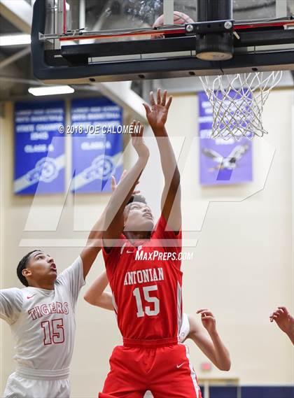 Thumbnail 2 in Antonian Prep vs Belton (SAISD Basketball Tournament) photogallery.