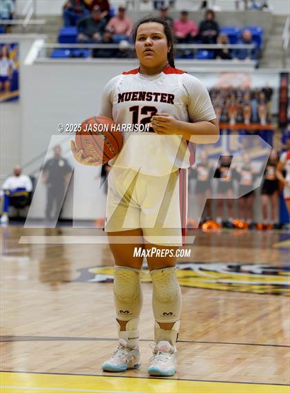 Thumbnail 3 in  Muenster vs Nocona (UIL Basketball 2A Regional Final) photogallery.