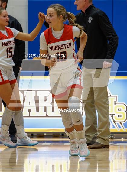 Thumbnail 2 in  Muenster vs Nocona (UIL Basketball 2A Regional Final) photogallery.