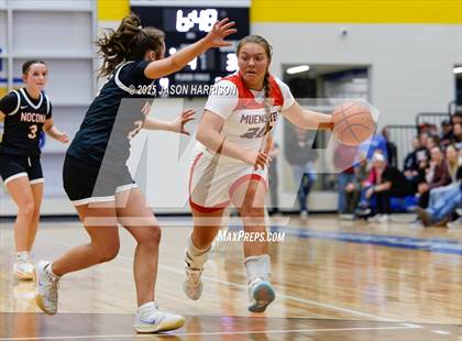 Thumbnail 2 in  Muenster vs Nocona (UIL Basketball 2A Regional Final) photogallery.