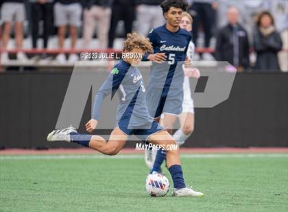 Thumbnail 1 in Cathedral vs. Noblesville (IHSAA 4A State Final-editorial only) photogallery.