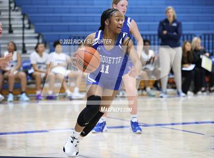 Thumbnail 1 in Belleville East vs. Marquette Catholic (12th Annual Columbia Girls Basketball Tip Off Classic) photogallery.