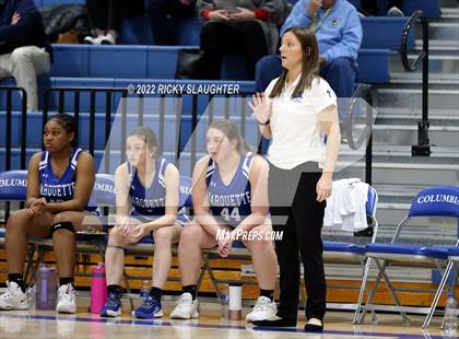 Thumbnail 3 in Belleville East vs. Marquette Catholic (12th Annual Columbia Girls Basketball Tip Off Classic) photogallery.