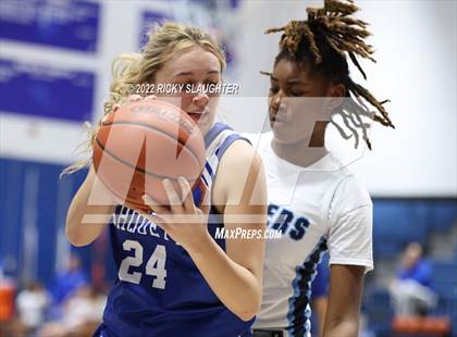 Thumbnail 2 in Belleville East vs. Marquette Catholic (12th Annual Columbia Girls Basketball Tip Off Classic) photogallery.