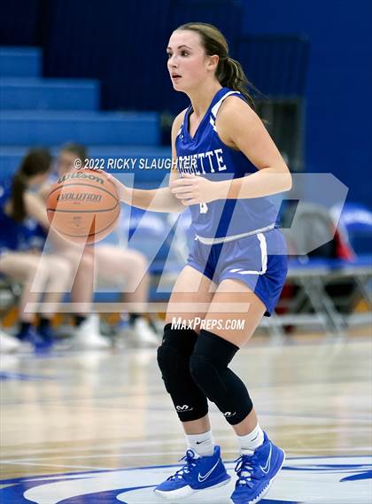 Thumbnail 3 in Belleville East vs. Marquette Catholic (12th Annual Columbia Girls Basketball Tip Off Classic) photogallery.