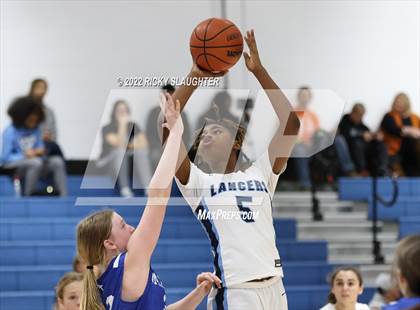 Thumbnail 2 in Belleville East vs. Marquette Catholic (12th Annual Columbia Girls Basketball Tip Off Classic) photogallery.