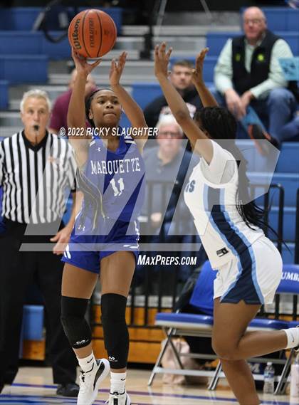 Thumbnail 3 in Belleville East vs. Marquette Catholic (12th Annual Columbia Girls Basketball Tip Off Classic) photogallery.