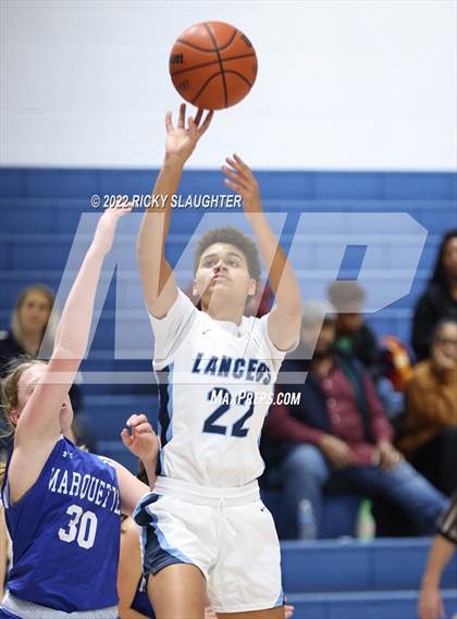 Thumbnail 3 in Belleville East vs. Marquette Catholic (12th Annual Columbia Girls Basketball Tip Off Classic) photogallery.