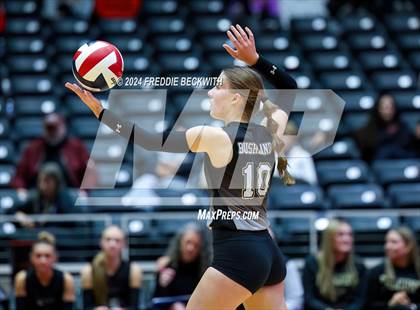 Thumbnail 3 in Goliad vs. Bushland (UIL 3A Volleyball Division I Final) photogallery.