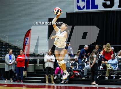 Thumbnail 3 in Goliad vs. Bushland (UIL 3A Volleyball Division I Final) photogallery.