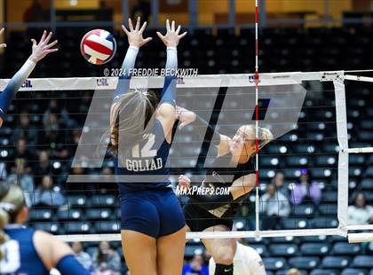 Thumbnail 3 in Goliad vs. Bushland (UIL 3A Volleyball Division I Final) photogallery.