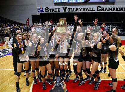 Thumbnail 1 in Goliad vs. Bushland (UIL 3A Volleyball Division I Final) photogallery.
