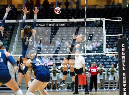 Thumbnail 1 in Goliad vs. Bushland (UIL 3A Volleyball Division I Final) photogallery.
