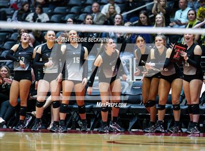 Thumbnail 1 in Goliad vs. Bushland (UIL 3A Volleyball Division I Final) photogallery.
