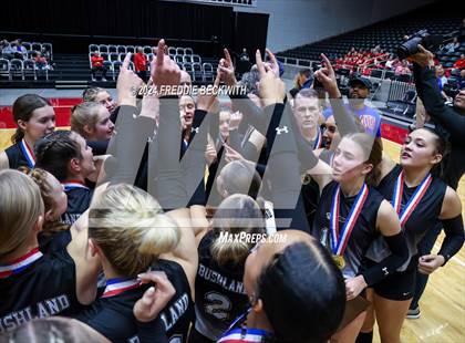 Thumbnail 1 in Goliad vs. Bushland (UIL 3A Volleyball Division I Final) photogallery.