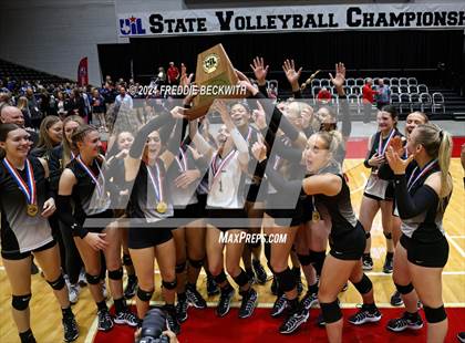 Thumbnail 2 in Goliad vs. Bushland (UIL 3A Volleyball Division I Final) photogallery.