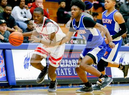 Thumbnail 3 in Currituck County vs Woodrow Wilson (Robert L. Vaughan Border Clash Basketball Invitational) photogallery.