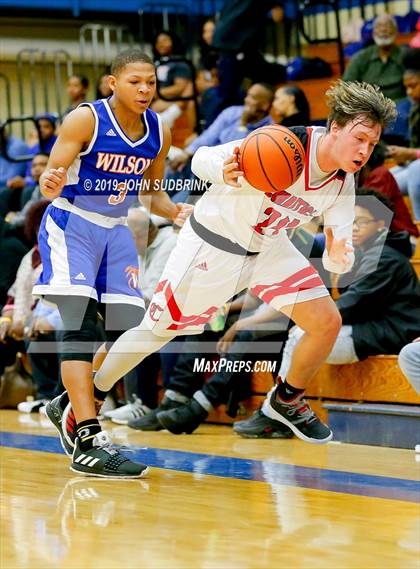 Thumbnail 2 in Currituck County vs Woodrow Wilson (Robert L. Vaughan Border Clash Basketball Invitational) photogallery.