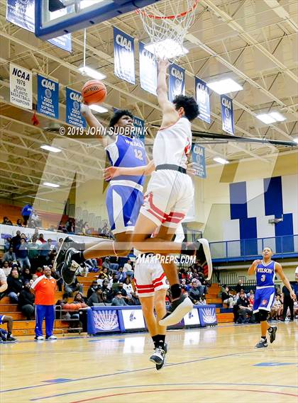 Thumbnail 2 in Currituck County vs Woodrow Wilson (Robert L. Vaughan Border Clash Basketball Invitational) photogallery.
