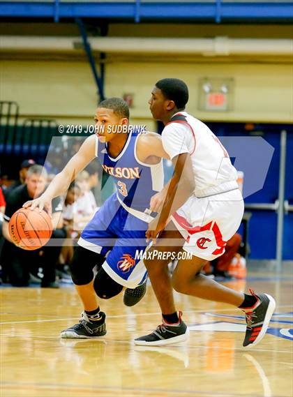 Thumbnail 1 in Currituck County vs Woodrow Wilson (Robert L. Vaughan Border Clash Basketball Invitational) photogallery.