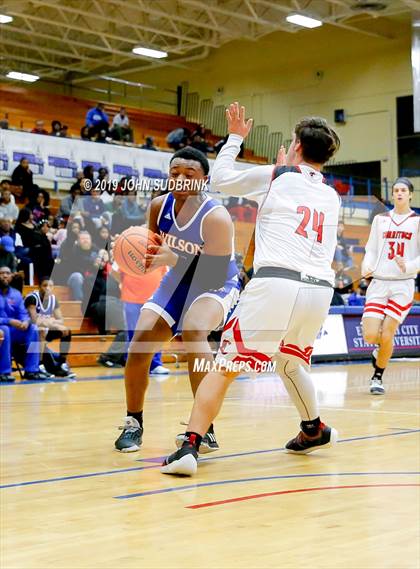 Thumbnail 3 in Currituck County vs Woodrow Wilson (Robert L. Vaughan Border Clash Basketball Invitational) photogallery.