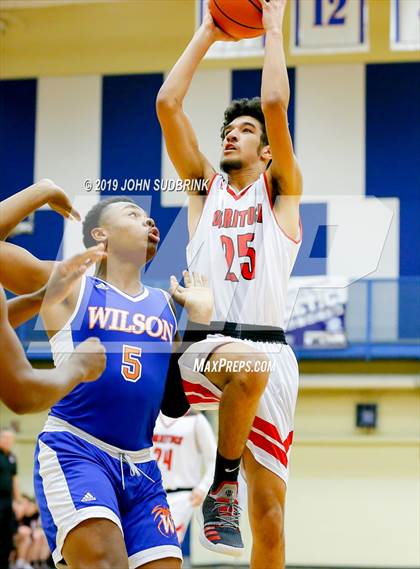 Thumbnail 2 in Currituck County vs Woodrow Wilson (Robert L. Vaughan Border Clash Basketball Invitational) photogallery.