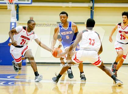 Thumbnail 3 in Currituck County vs Woodrow Wilson (Robert L. Vaughan Border Clash Basketball Invitational) photogallery.