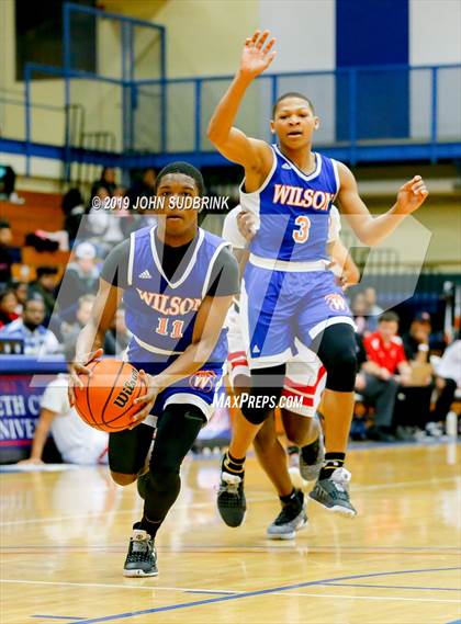 Thumbnail 3 in Currituck County vs Woodrow Wilson (Robert L. Vaughan Border Clash Basketball Invitational) photogallery.