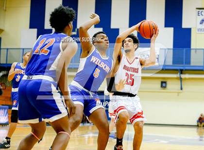 Thumbnail 3 in Currituck County vs Woodrow Wilson (Robert L. Vaughan Border Clash Basketball Invitational) photogallery.