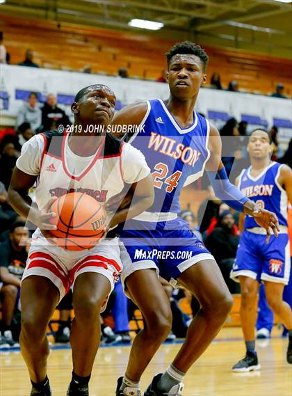 Thumbnail 1 in Currituck County vs Woodrow Wilson (Robert L. Vaughan Border Clash Basketball Invitational) photogallery.
