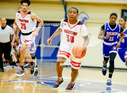 Thumbnail 3 in Currituck County vs Woodrow Wilson (Robert L. Vaughan Border Clash Basketball Invitational) photogallery.